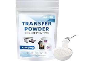 DTF Powder 500g/17.6oz White DTF Powder Adhesive, Eco-Friendly DTF Transfer Powder with Super Adhesion, Durability and Vivid Color, DTF Hot Melt Adhesive Powder for All Fabric - by LARICEO