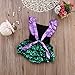 One opening Baby Girl Sequins Mermaid Bodysuit Romper Jumpsuit Outfit Sunsuit Clothes (12-18 Months, Purple&Green)