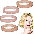 Molain Wig Band, 4Pcs Silicone Wig Grip Headband - Adjustable Wig Fix Hairband for Women Men, Non-slip Elastic Wig Gripper, Sweat-proof Hold Wig Cap, Hairband - Dark brown, Light brown, Black, White