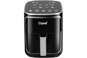 CAYNEL Air Fryer Oven Oil Free Nonstick Cooker with 8 Cook Presets, Detachable Double Basket - 5QT(Black) (Digital)