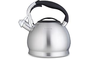 Easyworkz Whistling Stovetop Tea Kettle Food Grade Stainless Steel Hot Water Tea Pot With Loud Whistle,2.4 Quart(2.3l)