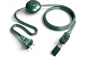Christmas Lamps 3 Outlets Extension Cord,Holiday Lights Power Cord with Hand/Foot Switch，9FT Christmas Lights/Tree/Tree Toppe