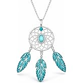 Zeraph Dreamcatcher Necklace Boho Pendant Charm Jewelry for Women Men