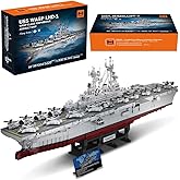 MISINI M7024 US Navy Warship Building Brick Set, 1:300 Military Series Wasp-Class Amphibious Assault Ship, 5220 Pieces Aircraft Carrier Collector's Toy, Displayable MOC Adult Battleship Gift