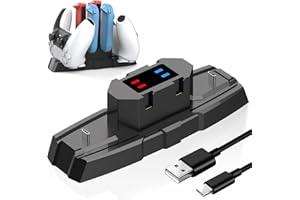 FIVTEK Switch Controller Charger Station for Nintendo Switch & OLED, Pro Charging Dock for JoyCon/Pro/ PS5 Controller/Xbox, 6 in 1 Charging Stand Accessories for Nintendo Gamepad, Black