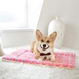 MORA PETS Dog Bed Mat 106x71cm 42 inch Crate Mattress Pink Reversible view 2