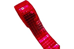 Lauthen.S 20 Yards Red Paillette Sequins Trim,4 Row 1 inch Sequins Ribbon Sewing Trim for DIY Craft Clothing Dress Sewing Embellishment