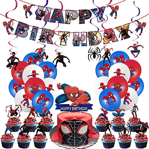 Spiderman Party Supplies Decorations, Includes Happy Birthday Banner