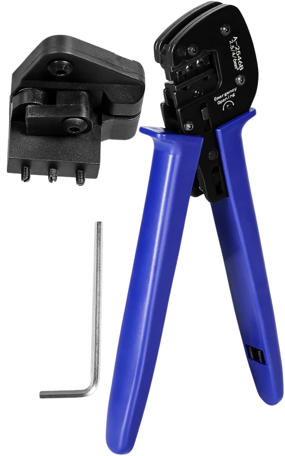 Jadeshay Solar Crimping Tool,Ratchet Crimping Pliers with Locator and Hexagonal Wrench Solar PV Crimping Tool Ratcheting Spanner for 2.5/4/6mm² Solar Panel Cable Connectors