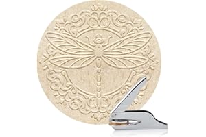 ANATTASOUL Book Embosser Personalized Dragonfly Pattern Book Stamp, Durable Library Stamp with Handle Set for Books, Library, Envelopes, Documents, Invitation