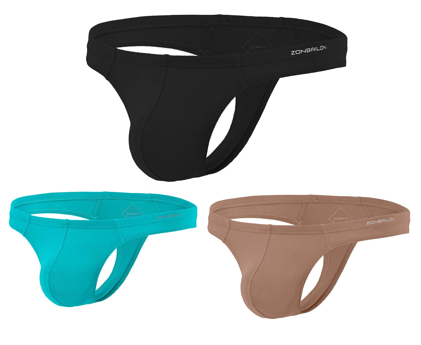 ZONBAILON Mens Sexy Thong Underwear Low Rise mens