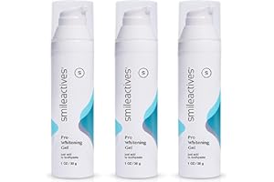 Smileactives Teeth Whitening Gel for Toothpaste with Clinical-Grade Hydrogen Peroxide, Tooth Stain Remover for White Teeth, Dentist Quality Pro Whitening Gel to Remove Coffee Stains, 3 Pack, 1 oz