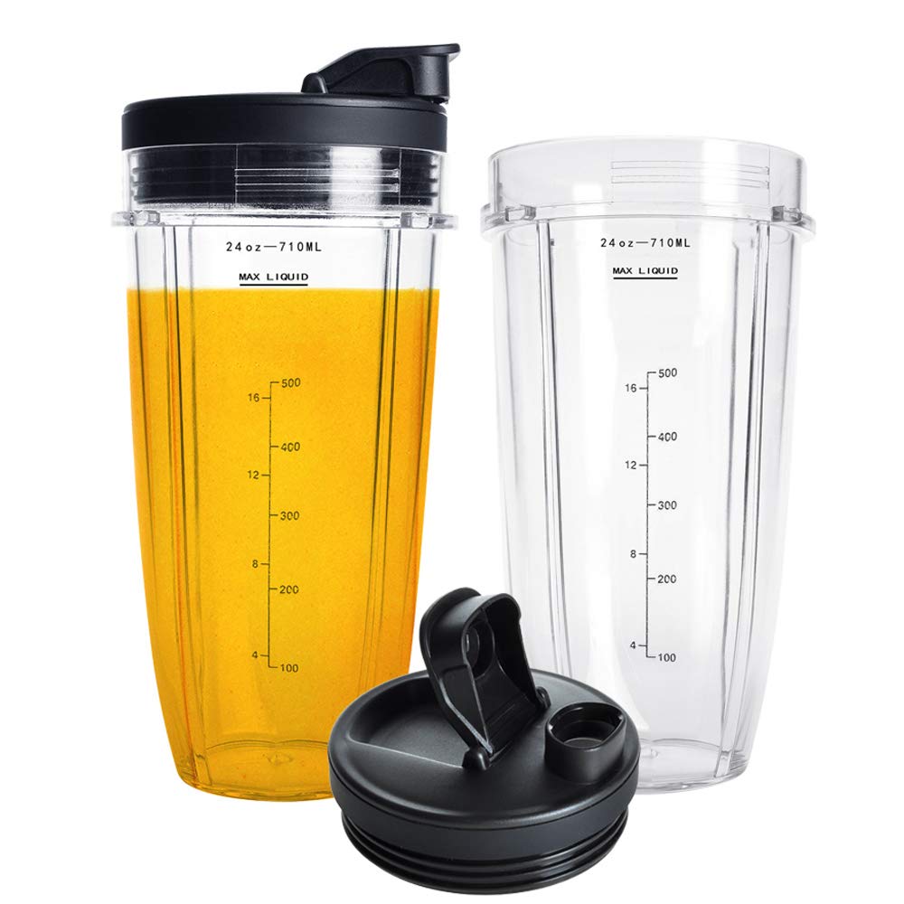 Tasses Et Couvercles De Rechange Pour Blender Ninja Auto-iQ - Lot De 2 Sans BPA, Compatibles BN750EU, BN800EU, TB401EU Et Plus