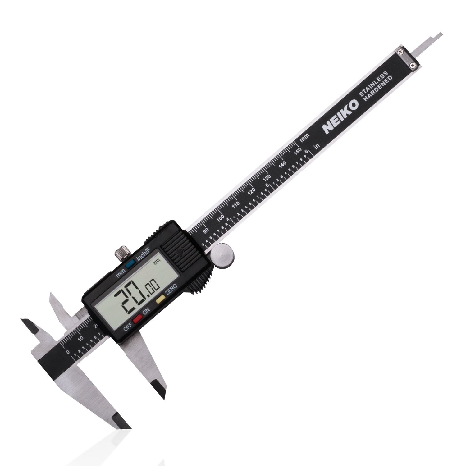 Olsa Tools 6" Digital Caliper - Stainless Steel, Measures Inches/mm/Fractions, Large Screen (Part 1589)
