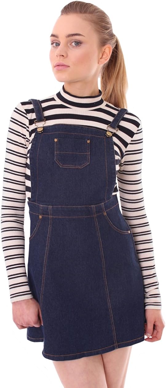 denim pinafore skater dress