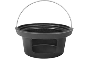 VANKEY Cast Iron Ash Can with Handle for Kamado Joe Junior Grill, High Temperature Resistance Heavy Cast Iron Charcoal Ash Collector for Kamado Joe JR Accessories