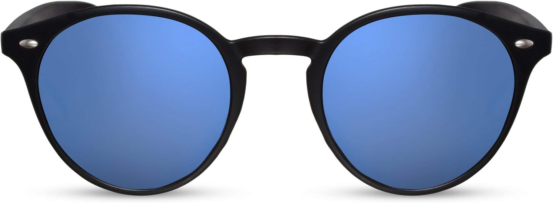 Cheapass Sunglasses Round Unisex Shades Black Brown Mirrored 100% UV protection