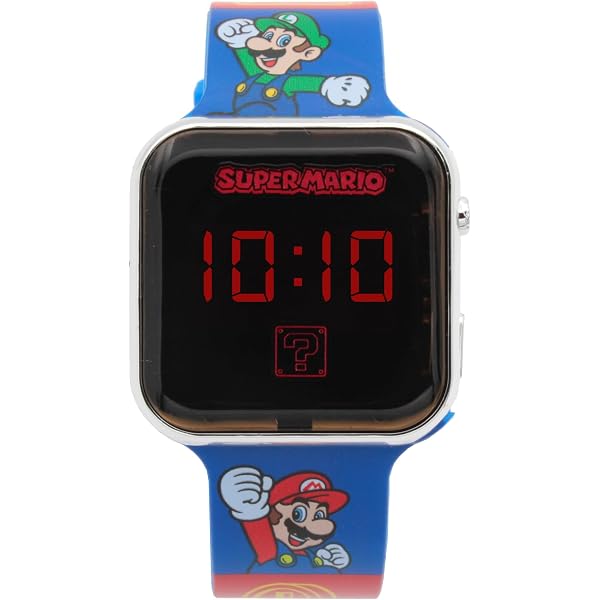 Montre Digital Mario Garçons - Bracelet Plastique Rouge - GSM4107