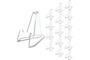 30 Pack Mini Clear Acrylic Easel Stands Card Stands for Display Coin Display Easel, Clear Multifunctional Display Holder