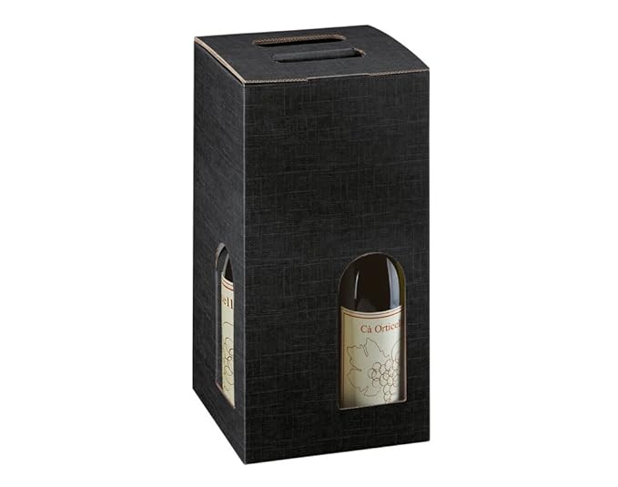 Black Wine Bottle Gift Box for 4 Bottles Gift Wrap Bottle Bags