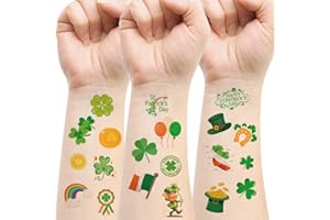 HIFUNWU 168 PCS St Patricks Day Tattoos Stickers Shamrock Tattoos Temporary Stickers Irish Tattoos Stickers for St. Patricks Day Parade Party Favors Decorations