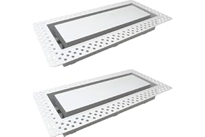 Fittes Flush Wall Vent [Lite], Minimalist ABS Plastic HVAC Air Return Register Cover, Customizable Modern Airflow Solution for Home or Ceiling, Pro Install – 4"x10" – Cotton White – 2 Pack