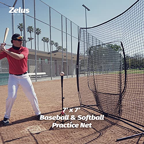 ZELUS 7 x 7 Baseball and Softball Practice Net, Portable Hitting