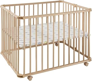 Geuther Parc Lucilee 2261 Pliable Ajustable En Hauteur Bois Naturel Motif Du Fond Pois 76 2 X 97 4 Cm Amazon Fr Bebes Puericulture