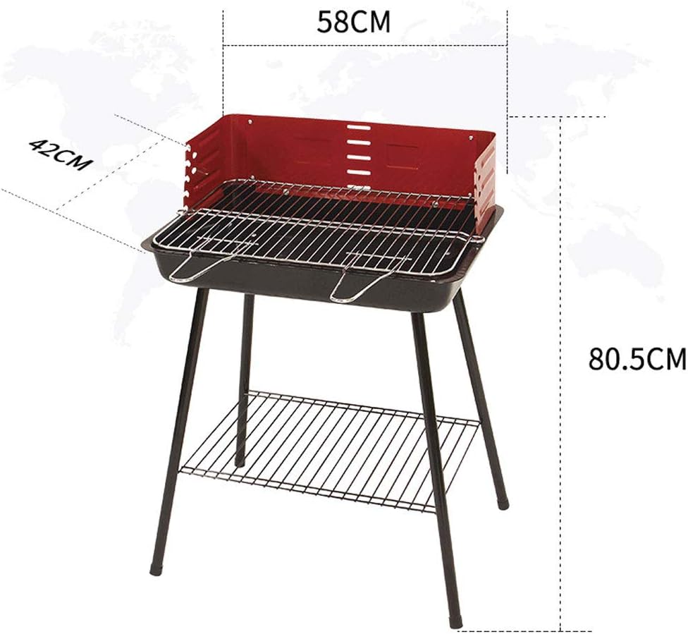 review ZJJ& BBQ Barbecue Grill Home Simple BBQ Grill Outdoor Camping Multi-Person Wood Charcoal Grill