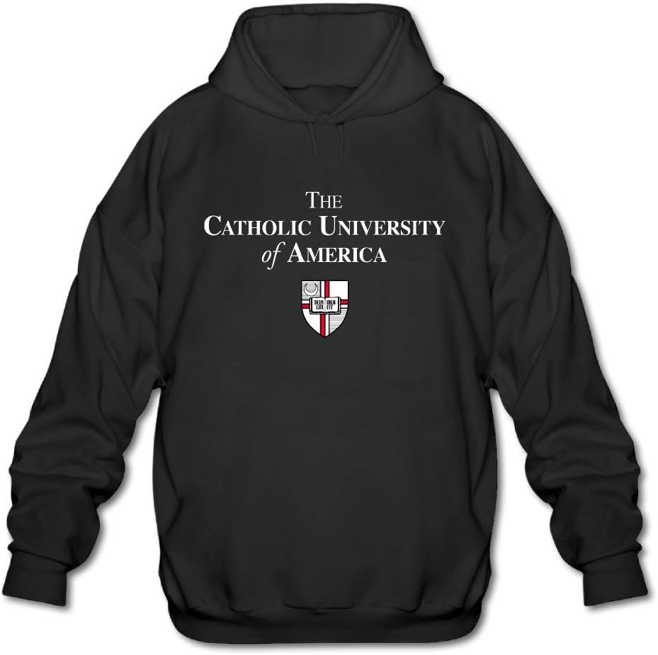 Suierliyifu Black Gentleman Catholic University of America Hooded Sweatshirt Tee-Shirt Normal Fit Casual