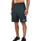 Souke Sports Men's 2 in 1 Workout Running Shorts 7" Quick Dry Gym Athletic Shorts Liner Zipper Pockets