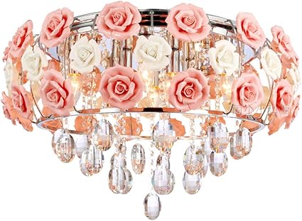modern crystal flower chandelier ceiling fan