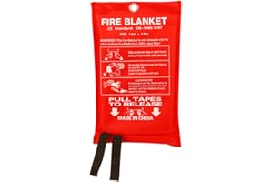 AKSIPO Fire Blanket for Home and kitchen, Fiberglass Emergency Fire Blanket Fire Suppression Blanket, Flame Retardant Fire Safety Blanket for Kitchen Home House Car Office Warehouse, 1 Pack (39.3" x 39.3")
