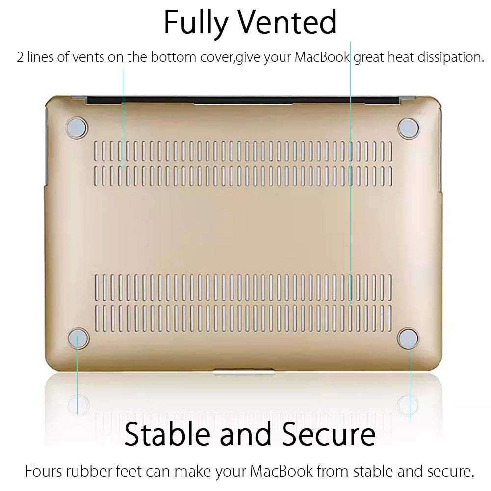 UESWILL Luxury Gold Matte Hard Shell Case Cover