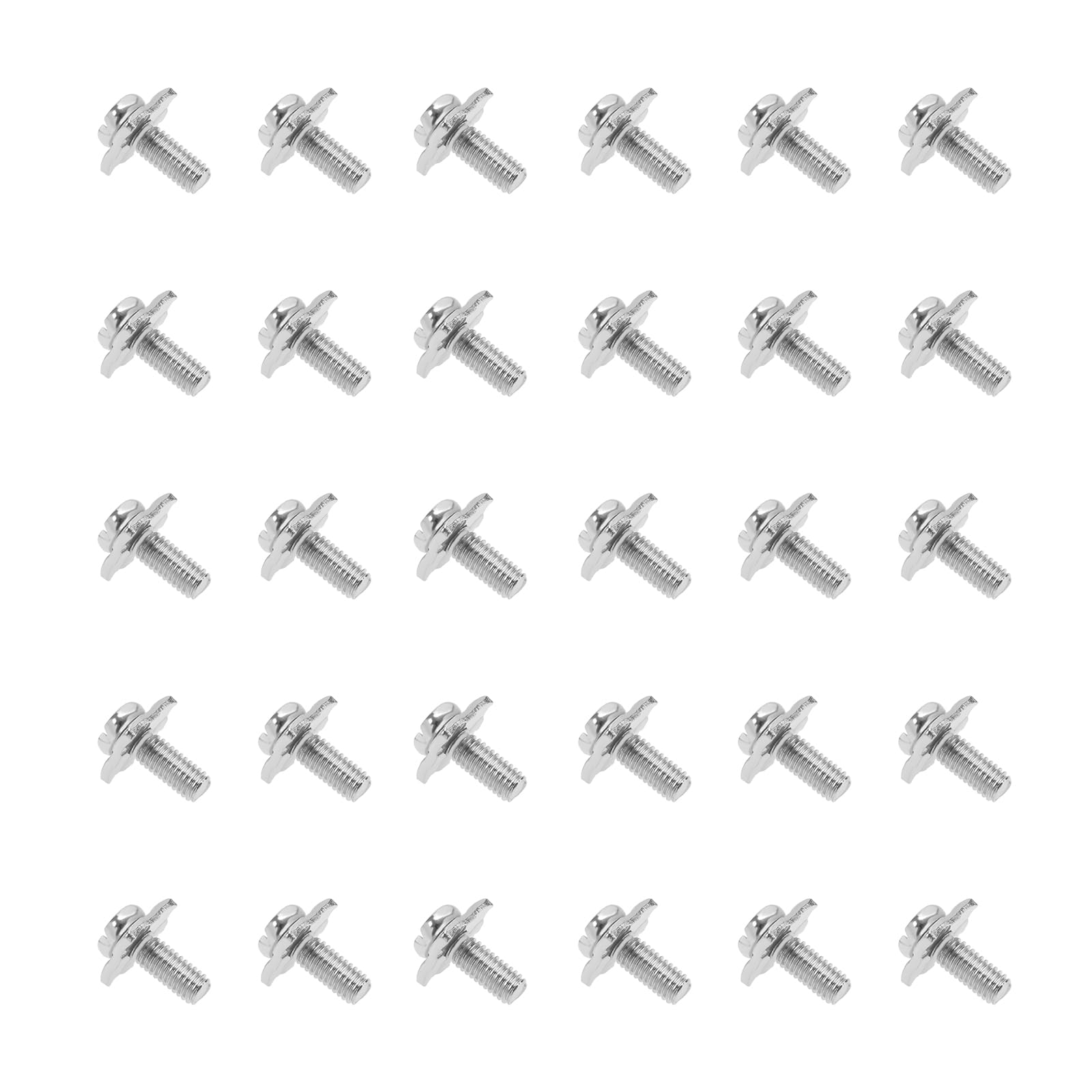 EMSea 50pcs M3x8 Terminal Block Screws with 7mm Square Washer Pan Head Cross Combination Screws for Electrical Appliances Switches Terminal Blocks