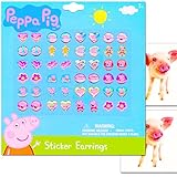 Peppa Pig Sticker Earrings for Girls Toddlers -- Set of 24 Pairs, 2 Pig Stickers (Costume Dress Up Party Supplies)