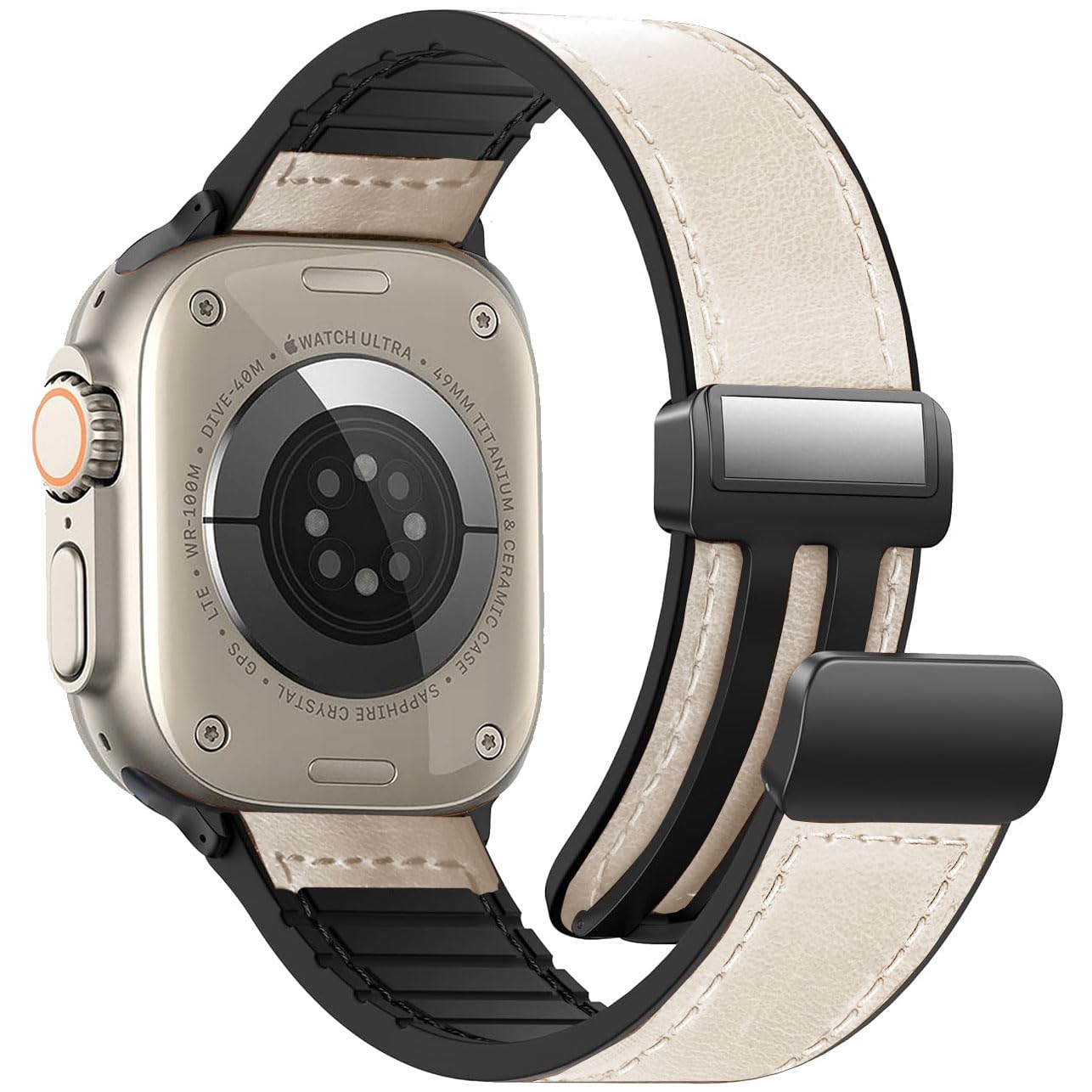 WestEagle Magnetic Leather Bands Compatible with Apple Watch 49mm 46mm 45mm 44mm 42mm(S3/2/1) for Men Women, Genuine Leather with Magnetic Buckle for iWatch Ultra1/2/3 Series SE11/10/9/8/7/6/5/4/3/2/1