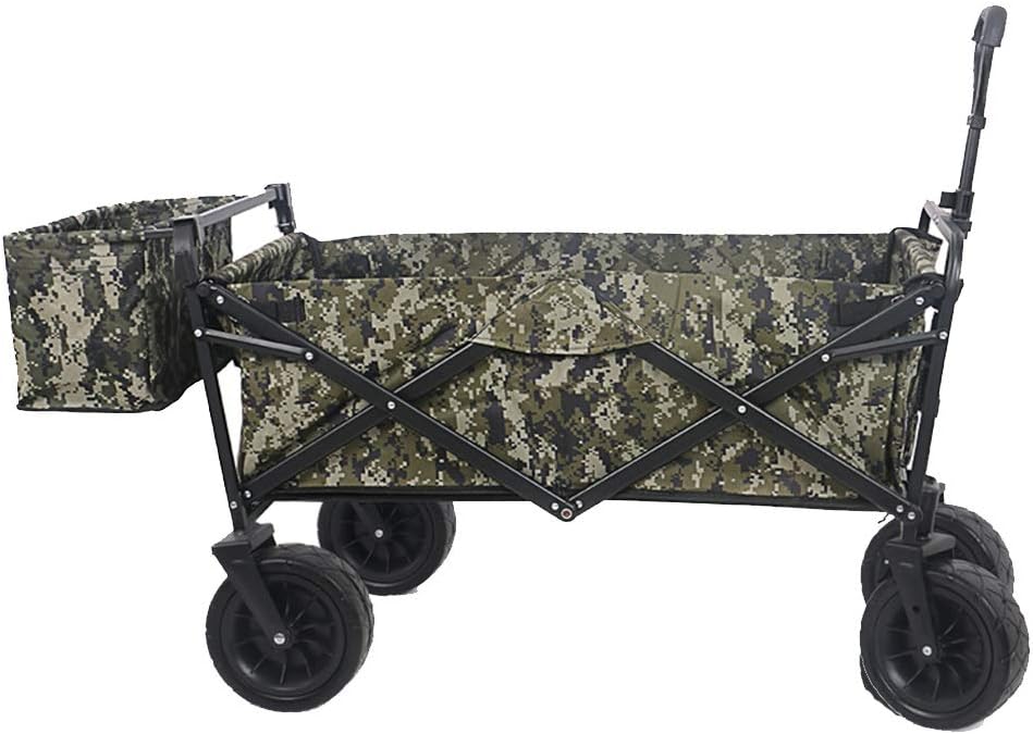 Folding Camping Wagon 4wheel Portable Fishing Cart, Folding Camping