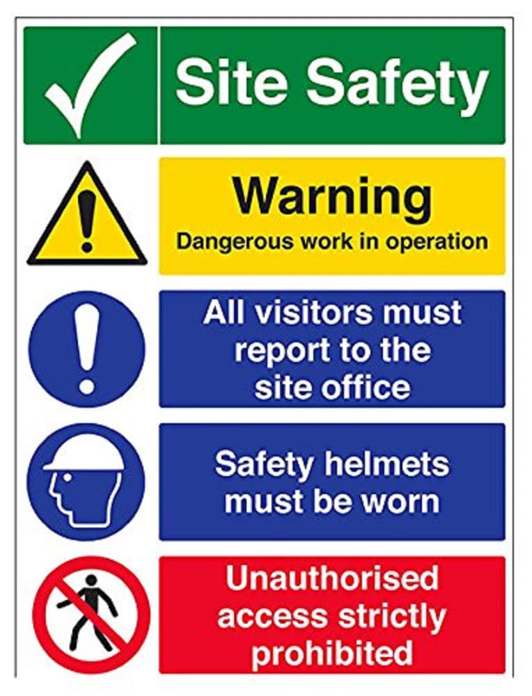 Vsafety Multi Hazard Site Safety Site Tick Warning Sign - 600mm x 800mm - 2mm Rigid Plastic — image 1