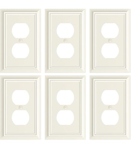 TREEWELL 4-Pack Duplex Outlet Cover Plate, Paisley Pattern Decorative Metal Wall Plates For