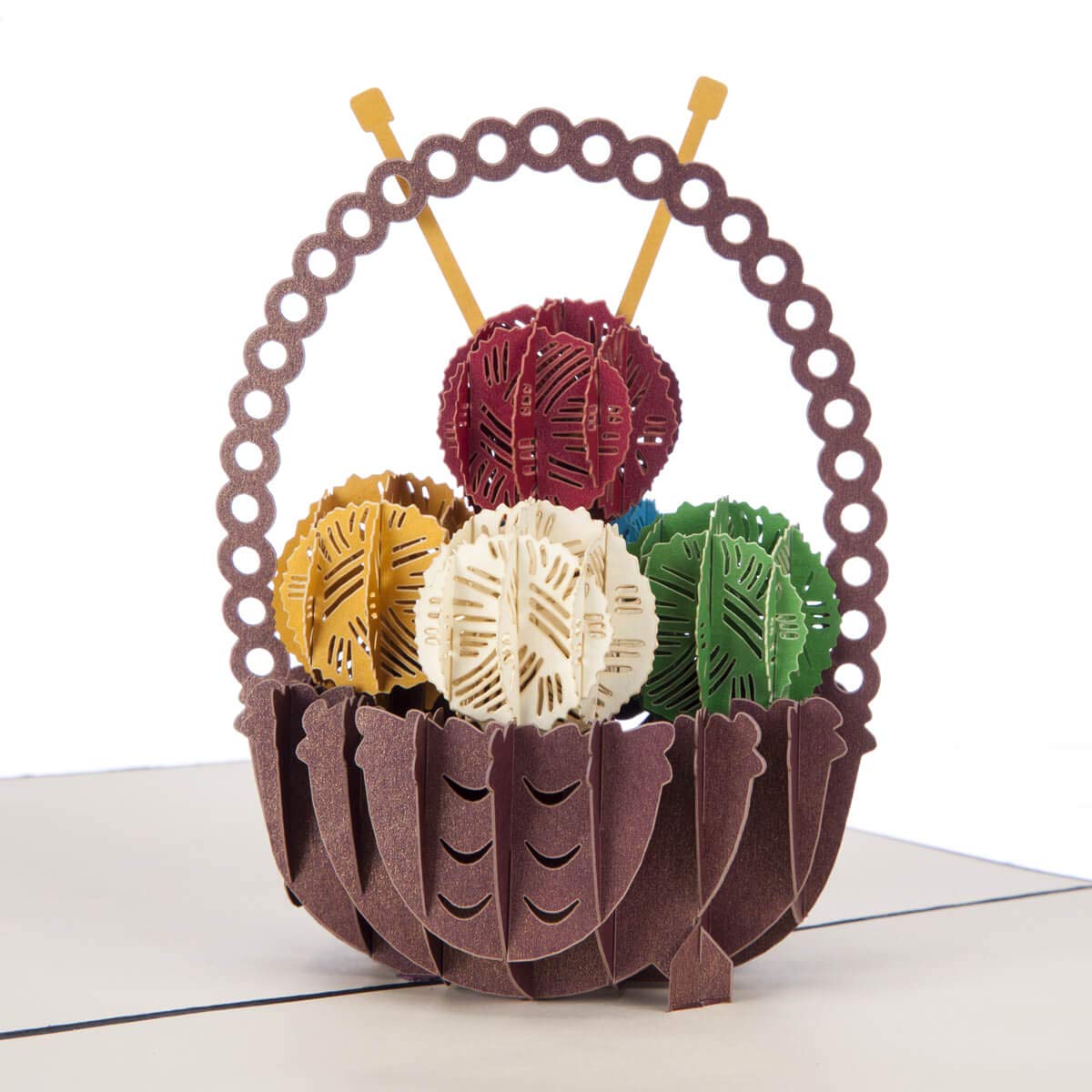 Cardology - Knitting Basket Pop Up Card | Knitting Birthday Card for Her, Mothers Day Cards | Handmade