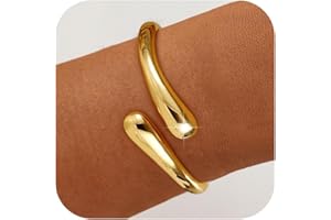 Eaciy Gold Bracelets for Women Trendy - 14K Gold Plated Bangle Bracelet Chunky Adjustable Twist Cuff Gold Bracelet Non Tarnish Waterproof Jewelry for Women Gifts