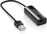 deleyCON USB 2.0 Ethernet Adapter RJ45 10/100 Mbps for PC Laptop Black