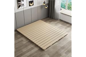 LOBOTOU Breathable Moisture-Proof Bed Plate, Guest Tatami Mat,Wood Roll-Type Slatted Bed Japanese Floor Futon Mattress, Floor Sleep Bedding (Queen)