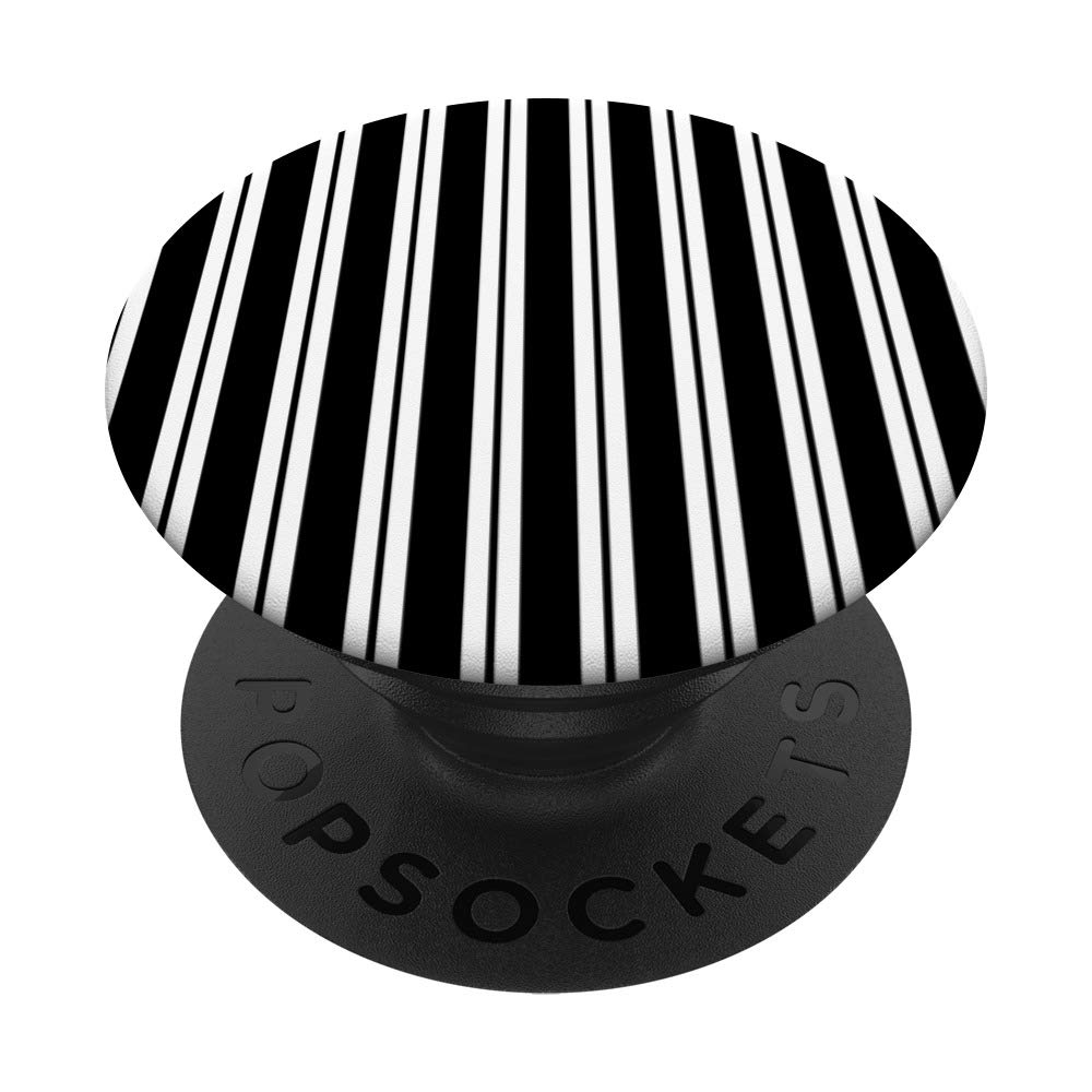 Black White Verticle Cabana Stripes Pattern Style Design PopSockets PopGrip: Swappable Grip for Phones & Tablets