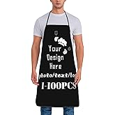 Custom Apron For MenWomen Design Your Own Personalized Kitchen & Grilling Apron Add Text Logo photo1-100 PCS for Gifts