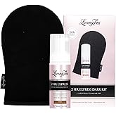 Loving Tan 2HR Express Self Tan Travel Size Kit, Dark - Travel-Sized Self Tanner, Self-Tanning Bronzing Mousse & Applicator Mitt, Cruelty Free, Naturally Derived DHA - 1.6 Fl Oz Mini Kit