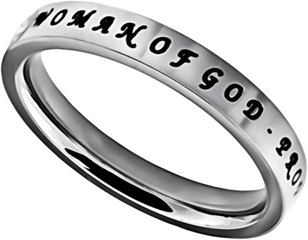 Amazon.com: K3 Women of God Proverbs 31 Stainless Steel Band Ring