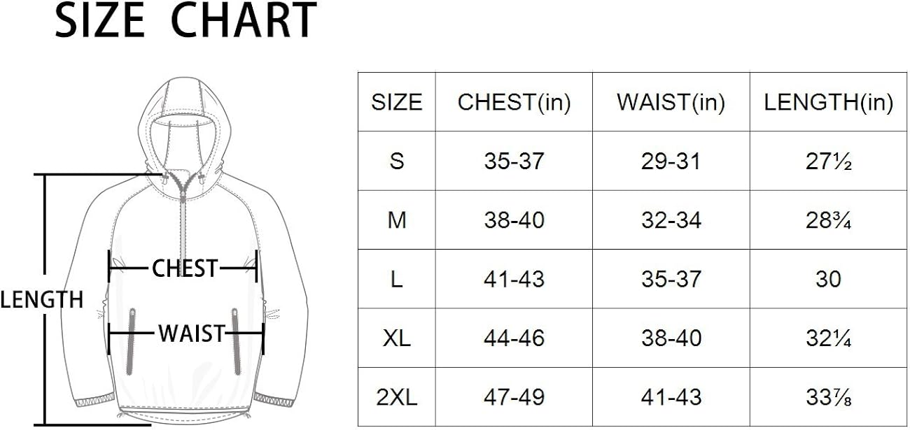 BALEAF Men's Rain Jacket Waterproof with Hooded Lightweight Packable Cycling Pullover Running Raincoat Poncho Windbreaker: Clothing