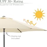 CHRISTOW Replacement Parasol Canopy 2.7m Hexagonal 6 Arms UV 30+ Cream view 3